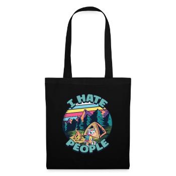 I hate people camping colorful tents campfire - Tote Bag - black - Front