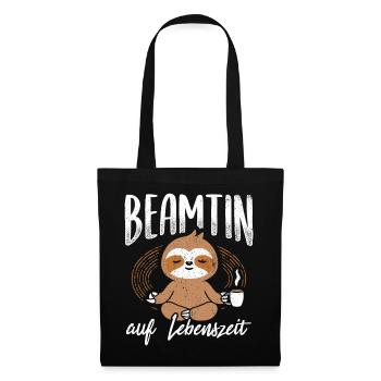 Beamtin auf Lebenszeit - Beamtin Kaffee Design Ges - Stoffbeutel - Schwarz - Vorne