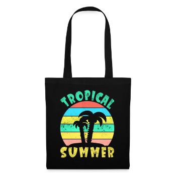 Tropical Summer - Tropical Summer Holiday Palm - Tote Bag - black - Front