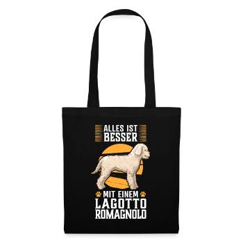 Alles ist besser mit Lagotto Romagnolo Wasserhund - Stoffbeutel - Schwarz - Vorne