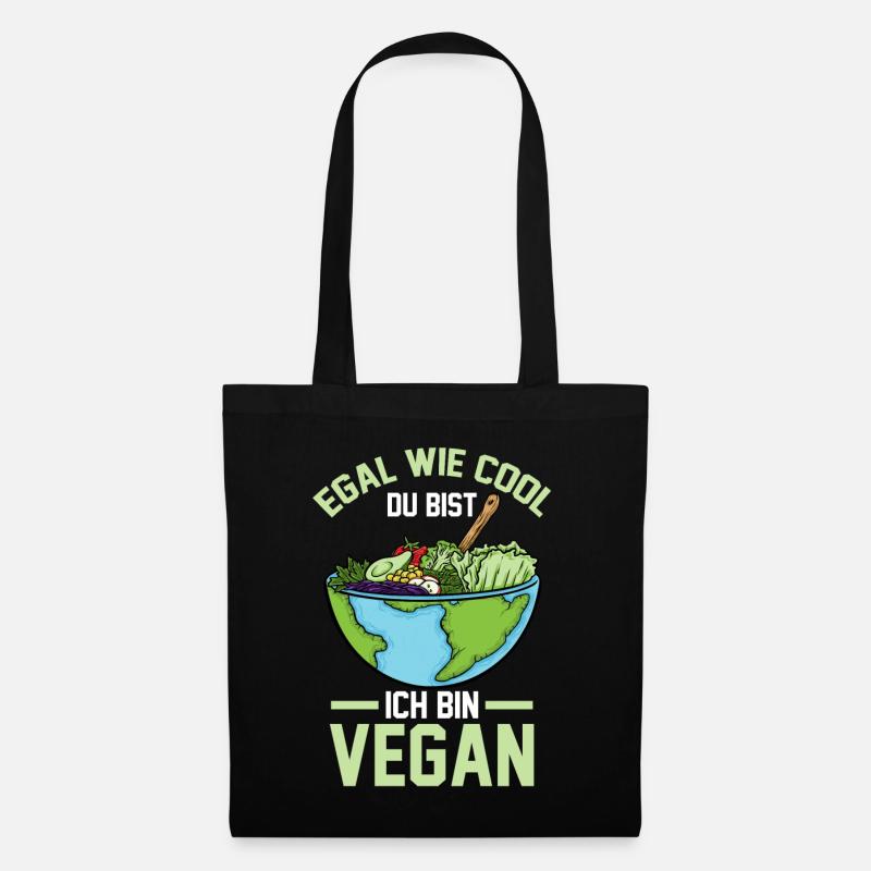 Vegan Vegetarier Veganer - Stoffbeutel - Schwarz