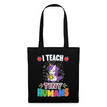 J’enseigne à Tiny Humans enseignant à l’école primaire - Sac en tissu - noir - Devant
