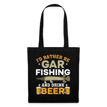 Garfish Je préférerais être Gar Pêcher et boire - Sac en tissu - noir - Devant