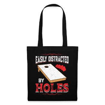 Facilement distrait par des trous - Cornhole Blindloch - Sac en tissu - noir - Devant