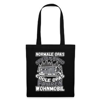 Opas Spielen Bingo Coole Opas Fahren Wohnmobil - Stoffbeutel - Schwarz - Vorne