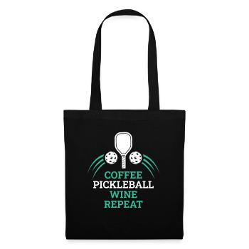 Café Pickleball Vin Répéter - Sac en tissu - noir - Devant