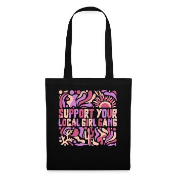 Chemise féministe, soutenez votre fille locale Gang Girl - Sac en tissu - noir - Devant