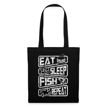 Manger du poisson endormi Répéter Drôle pêcheur Pêche à la ligne - Sac en tissu - noir - Devant