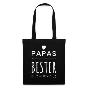 Papas Bester - Stoffbeutel - Schwarz - Vorne
