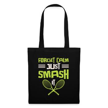 Joueur de tennis Raquette de tennis Balle de tennis - Sac en tissu - noir - Devant