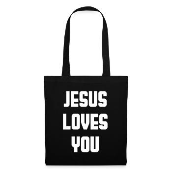 Jésus vous aime - Sac en tissu - noir - Devant