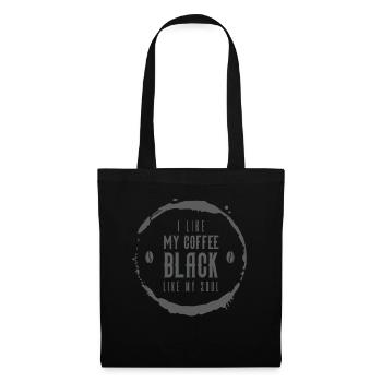 J’aime mon café noir comme mon âme drôle de café - Sac en tissu - noir - Devant