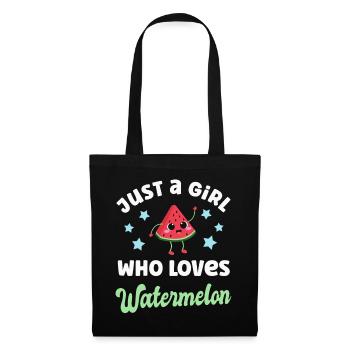 Pastèque Kawaii Melon - Sac en tissu - noir - Devant