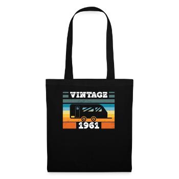 Camping Car Camping born in 1961 Birthday - Tote Bag - black - Front