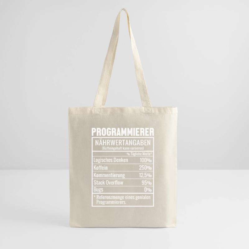 Programmierer Nährwertangaben Developer Coder Stoffbeutel