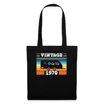 Camping Car Camping born in 1970 Birthday - Tote Bag - black - Front