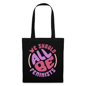 Chemise féministe, nous devrions être toutes féministes, fille - Sac en tissu - noir - Devant