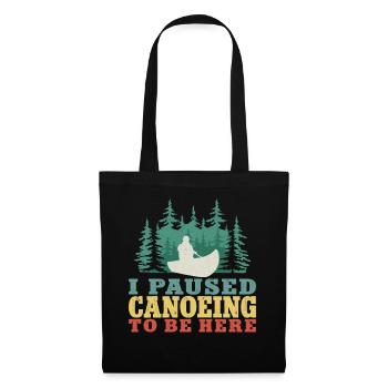 Canoe Canoeing Vintage I Paused - Tote Bag - black - Front