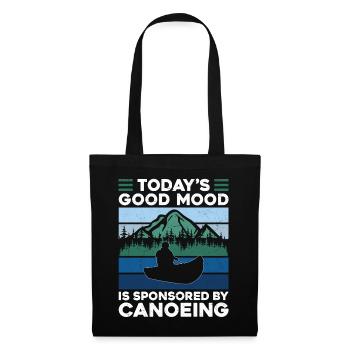 Canoe Canoeing Vintage Retro - Stoffbeutel - Schwarz - Vorne