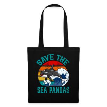 Save The Sea Pandas Retro Rescue Killer Whale Orca - Tote Bag - black - Front