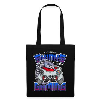 Blue Tongue Skink Lizard Propriétaire & Gaming Retro Game - Sac en tissu - noir - Devant