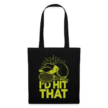 I'd Hit That Funny Tennis Retro Tennis Player - Tote Bag - black - Front