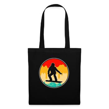 Snowboard Rétro - Sac en tissu - noir - Devant