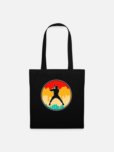 Baseball Retro - Stoffbeutel - Schwarz