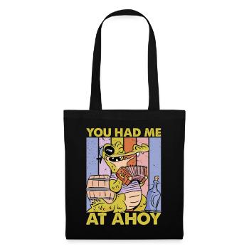 You Had Me At Ahoy - Pirate - Niedlicher Alligator - Stoffbeutel - Schwarz - Vorne