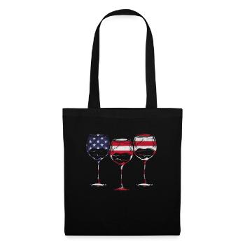4 juillet Fête fête fête patriotique 4 juillet vin - Sac en tissu - noir - Devant
