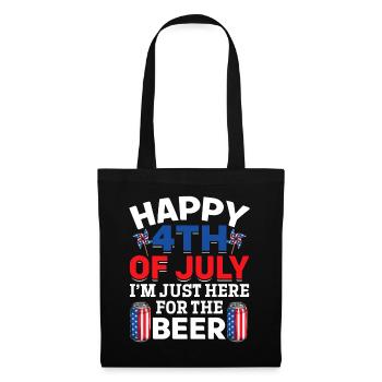 Joyeux 4 juillet, je suis juste ici pour la bière - Sac en tissu - noir - Devant