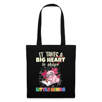 It Takes A Big Heart To Shape Little Minds Teacher - Stoffbeutel - Schwarz - Vorne