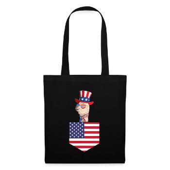 Llama Patriotic Day US Flag Llama Pocket 4th of - Tote Bag - black - Front