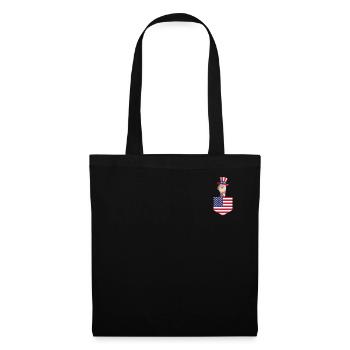 Patriotic Day Llama US Flag Llama Pocket 4th of - Tote Bag - black - Front