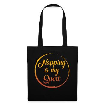 Napping Shirt, Napping Is My Sport Tee, Funny - Tote Bag - black - Front