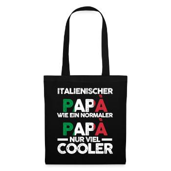 Italienischer Papa Italia Vater Italiener Italien - Stoffbeutel - Schwarz - Vorne