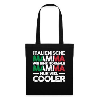 Italienerin Italienische Mamma Italien Mutter Mama - Stoffbeutel - Schwarz - Vorne