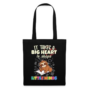 Il faut un grand cœur pour façonner little minds teacher - Sac en tissu - noir - Devant