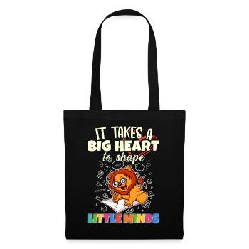 It Takes A Big Heart To Shape Little Minds Teacher - Stoffbeutel - Schwarz - Vorne