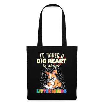 It Takes A Big Heart To Shape Little Minds Teacher - Stoffbeutel - Schwarz - Vorne