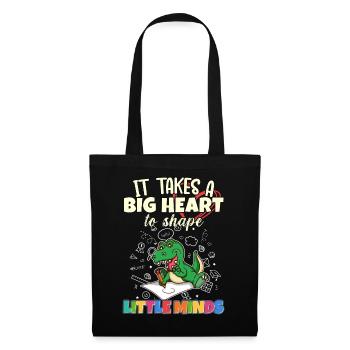 Il faut un grand cœur pour façonner little minds teacher - Sac en tissu - noir - Devant