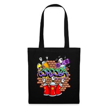 Cordoba Espagne Ville Graffiti Sprayer Skater - Sac en tissu - noir - Devant