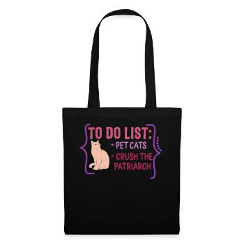 Feminist Shirt, To Do List Pet Cats Lover Cute - Tote Bag - black - Front
