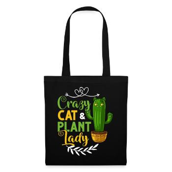 Catcus Cactus Chat Plantes Succulentes Cactus - Sac en tissu - noir - Devant