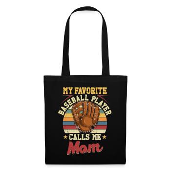 Baseball Fan Mom Mother Vintage - Stoffbeutel - Schwarz - Vorne