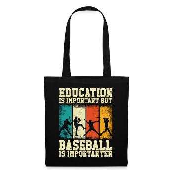 Baseball Fan Vintage Retro - Stoffbeutel - Schwarz - Vorne