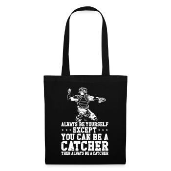 Baseball Fan Catcher Vintage - Stoffbeutel - Schwarz - Vorne