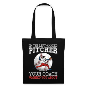 Baseball Fan Pitcher Vintage I'm - Stoffbeutel - Schwarz - Vorne