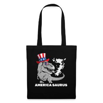 America Saurus Party Dinosaur Patriotic 4th Of - Stoffbeutel - Schwarz - Vorne