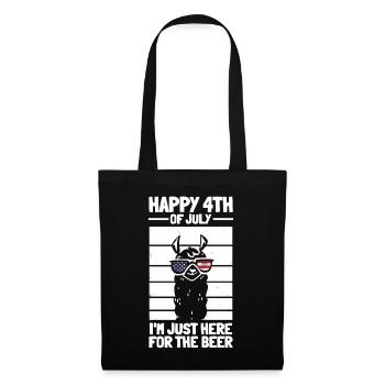 Happy 4th of July I'm Just Here For The Beer Llama - Tote Bag - black - Front
